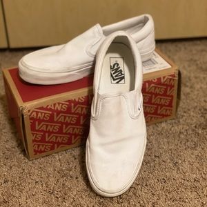 White Vans Slip Ons